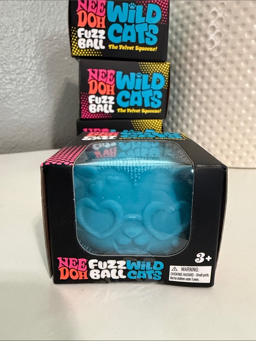 RARE Needoh Wild Cats Fuzz Ball - Blue (AUTHENTIC)